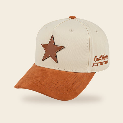 Burnt orange suede hat, structured, front