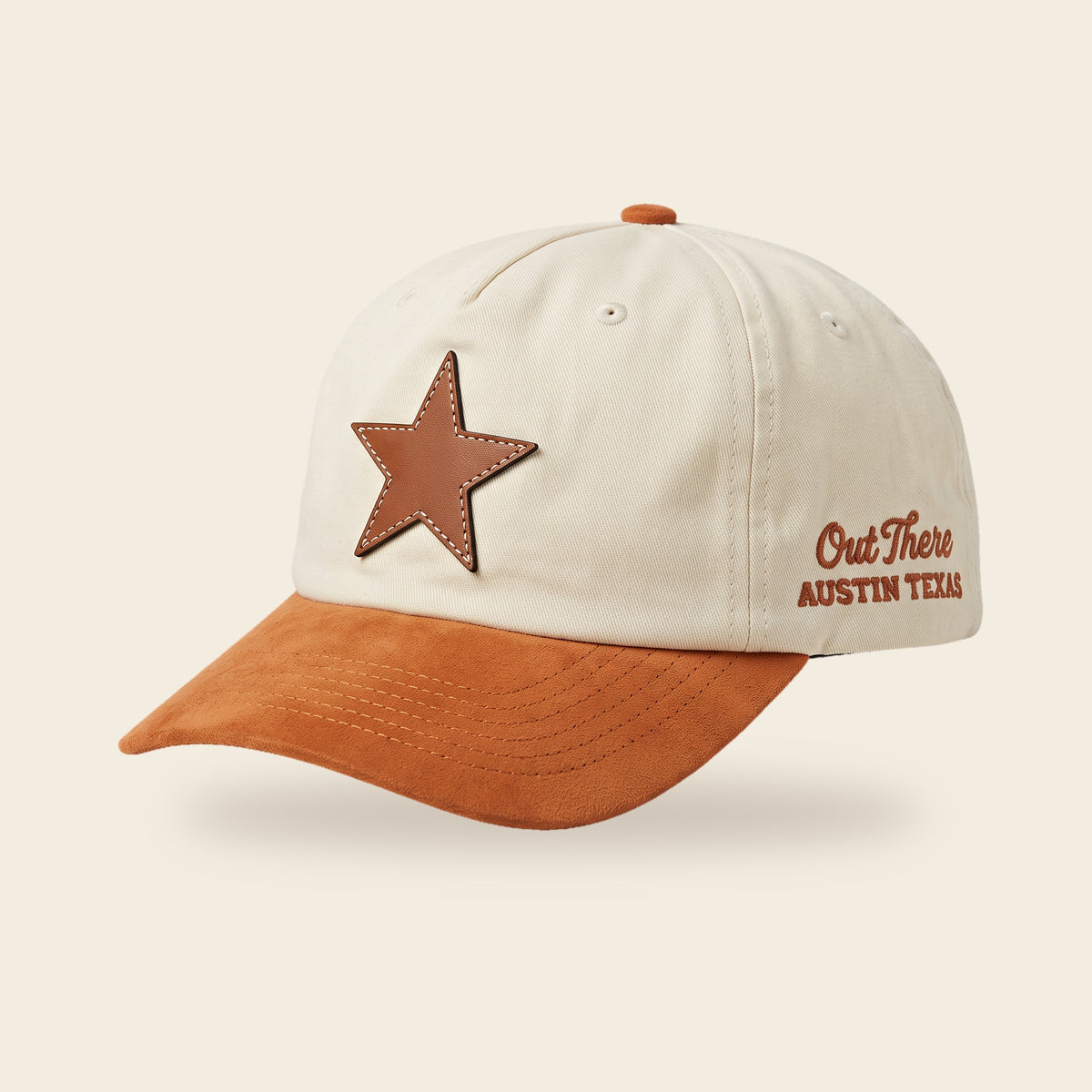 Burnt orange suede hat, unstructured, front