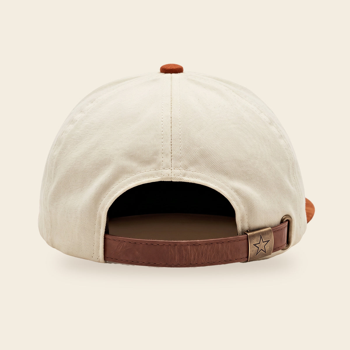 Burnt orange suede hat, unstructured, back buckle
