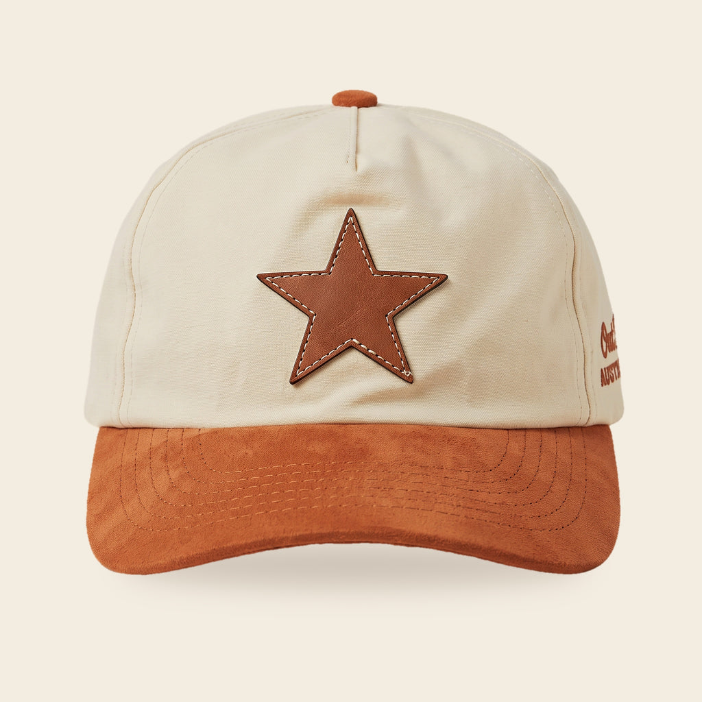 Burnt orange suede hat, unstructured, front star