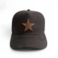 Black suede buckle-back hat - front view