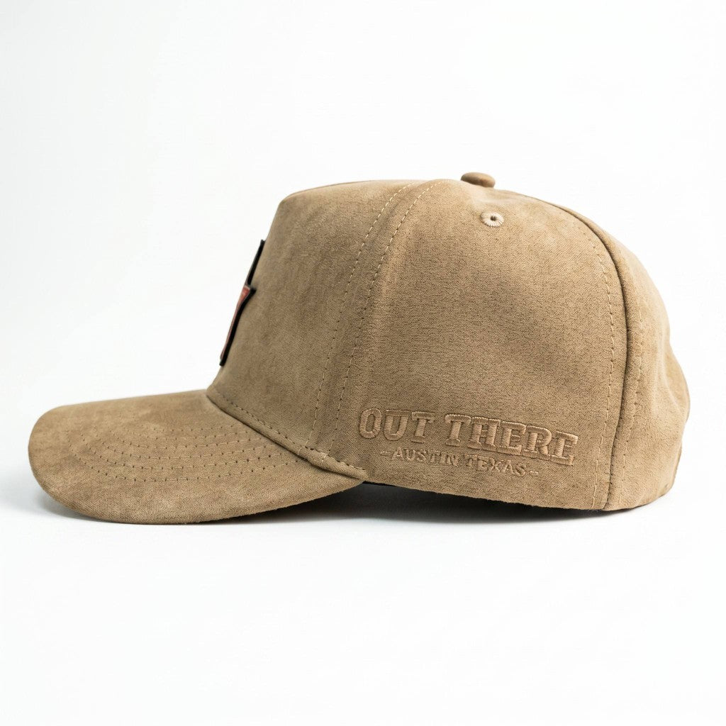 Tan Suede Buckle-Back — side
